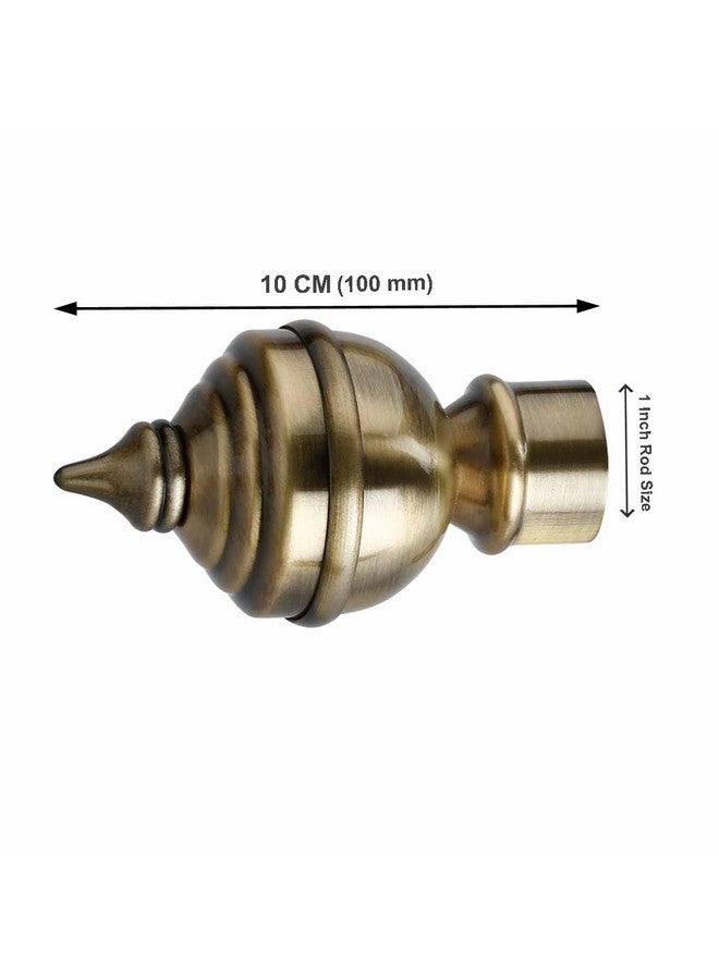 FERIO Ferio Stainless Steel Curtain Brackets and Curtain Finials for Door and Window Curtain Fitting Accessories Brass Antique (Curtain Rod Holder - 10 Pic and Finials - 10 Pic ) - Image 4