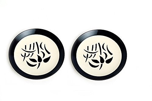 Caffeine Ceramic Handmade Stoneware Black Imperial Dinner Plates 10 inch Set of 2 Ceramic Plates for Dinner (Microwave & Dishwasher Safe) - Image 1
