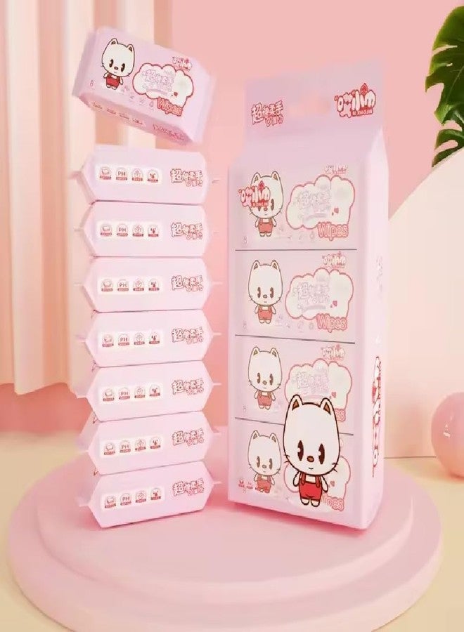 GONIPIMI Mini Baby Wipes Disposable Portable Pocket Water Wipes Baby Skin Care Wet Tissue Travel Total 8 Pouch - Image 1