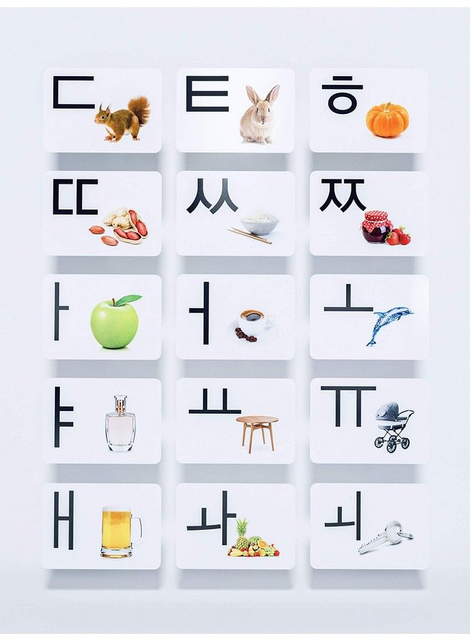 Briston 41 Korean Alphabet Hangul Flash Cards Educational Language Learning Resource With Pictures For Memory & Sight Words Fun Game Play Grade School Classroom Or Homeschool Supplies Briston Brand - Image 5