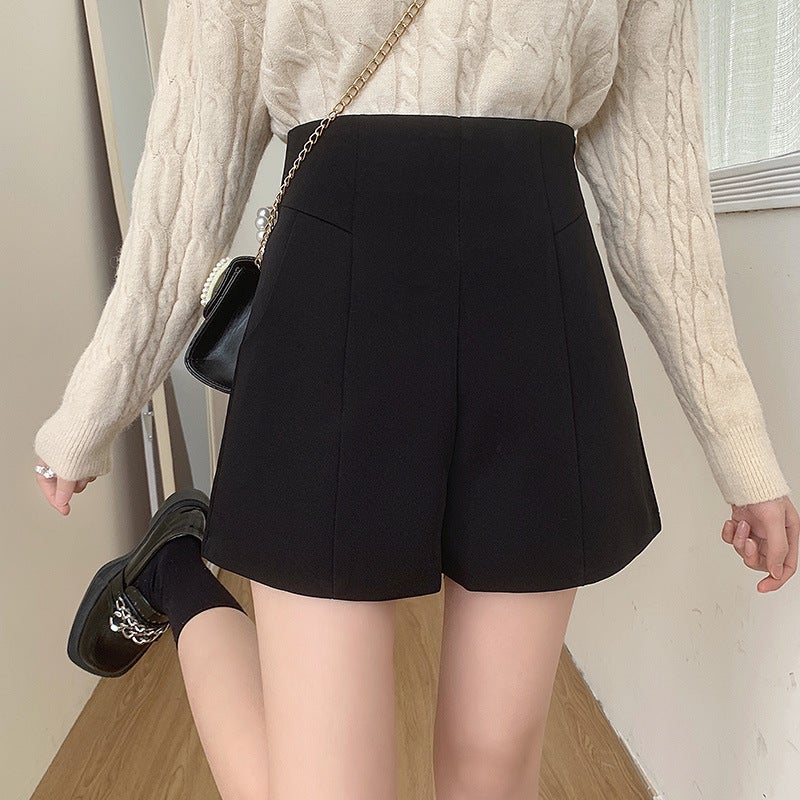 Elegant A- Line High Waist Loose Fat Casual Pants Korean Style Versatile Wide Leg Pants For Girls Plus Size New Suit Shorts For Women - Image 4