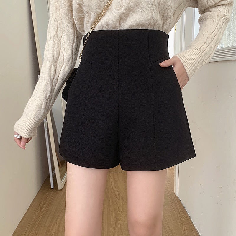 Elegant A- Line High Waist Loose Fat Casual Pants Korean Style Versatile Wide Leg Pants For Girls Plus Size New Suit Shorts For Women - Image 1