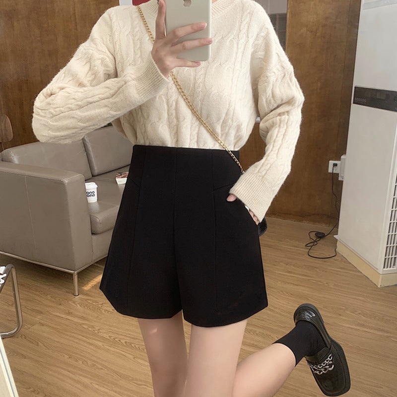 Elegant A- Line High Waist Loose Fat Casual Pants Korean Style Versatile Wide Leg Pants For Girls Plus Size New Suit Shorts For Women - Image 3
