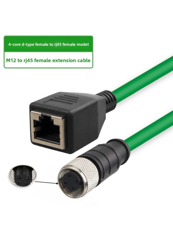 Generic M12 To RJ45 Connector Profinet Industrial Network Cable Bus 4/8 Core Straight ADX Type High Flexibility Double Shield-Color:[4-core D-type Female Extension Cable—m12 To Rj45]-Line Length:20 M  - Image 1