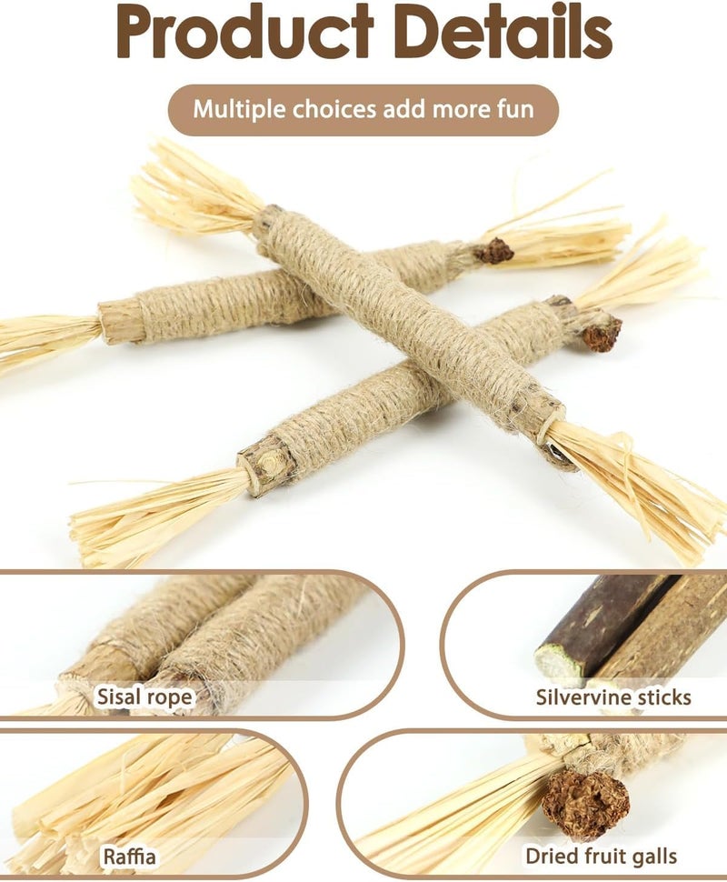 UREVO 3 PCS Natural Silvervine Sticks Cat Toy - Catnip Dental Chew Toy for Kittens - Image 3
