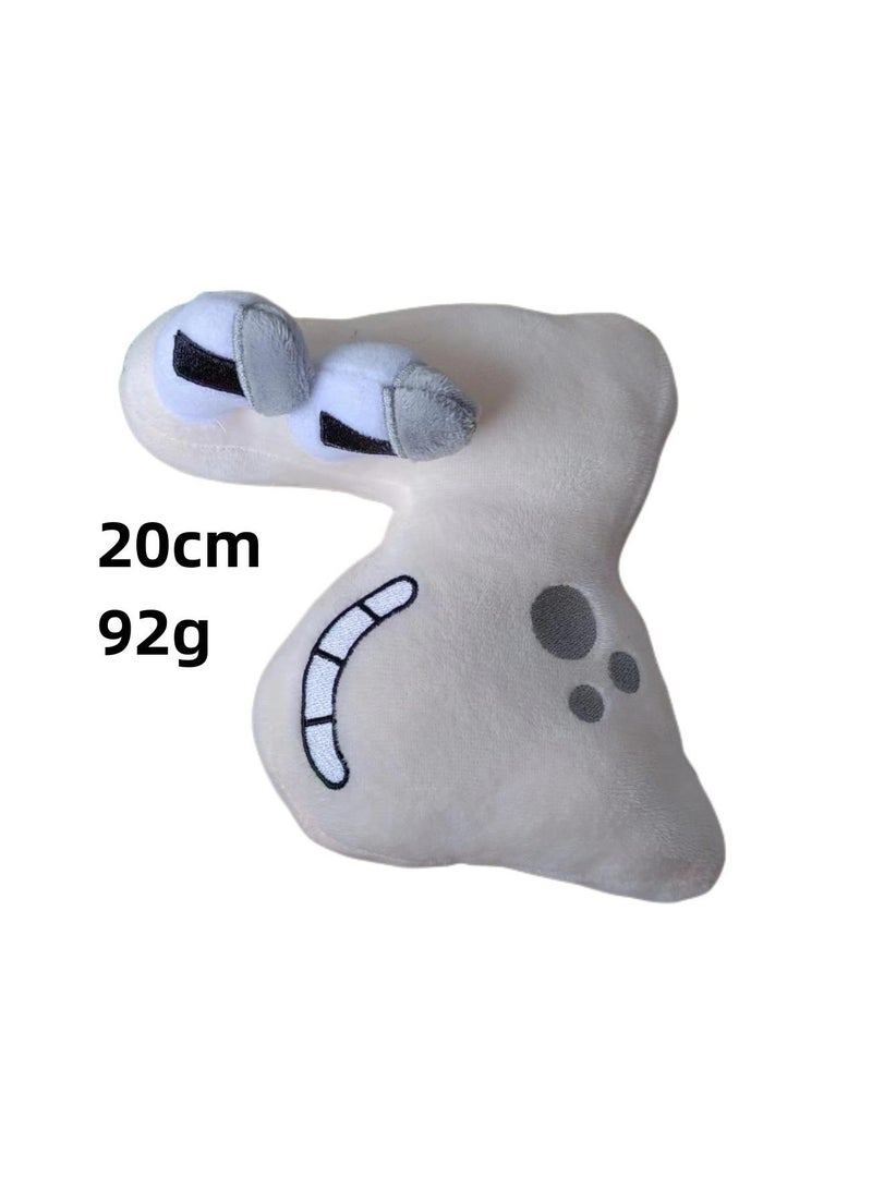 1-Pieces Alphabet Doll Funny Emojis Cotton Number Plush Toy Beige-3 