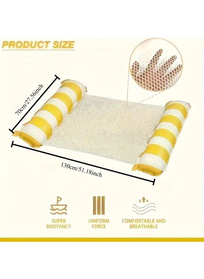 Yellow Inflatable Pool Hammock Chair Portable Foldable Water Bed For Beach Lake Summer - Image 5