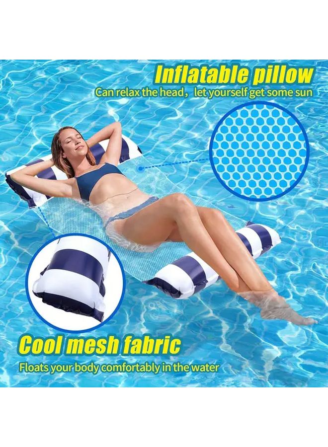 Yellow Inflatable Pool Hammock Chair Portable Foldable Water Bed For Beach Lake Summer - Image 4