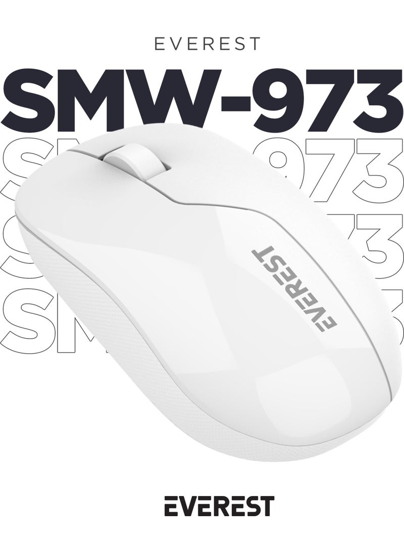 Everest SMW-973 USB White 2.4ghz Wireless Mouse  - Image 1
