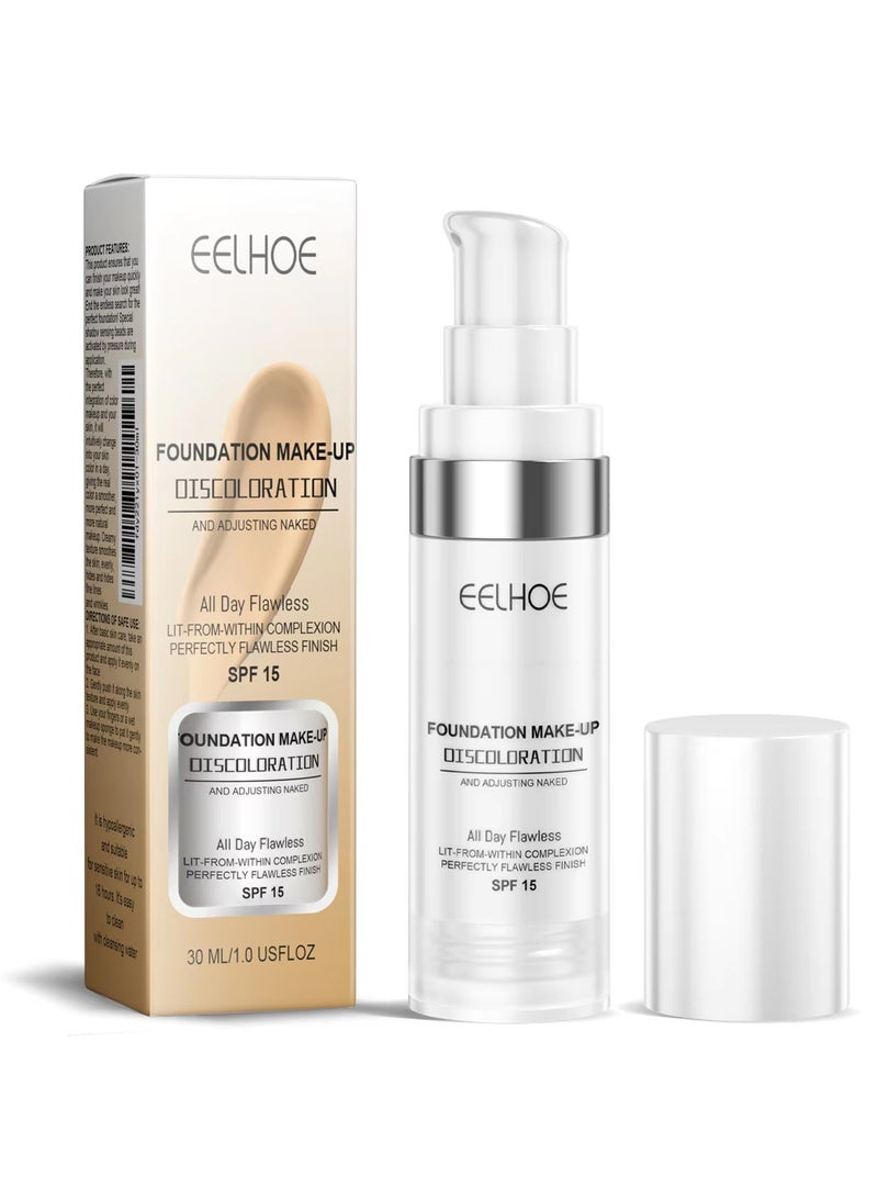 Eelhoe Liquid Foundation Concealer Long Lasting Base Moisturizing Long Lasting Waterproof Oil Control Concealer Brightening Skin Tone base Makeup - Image 1