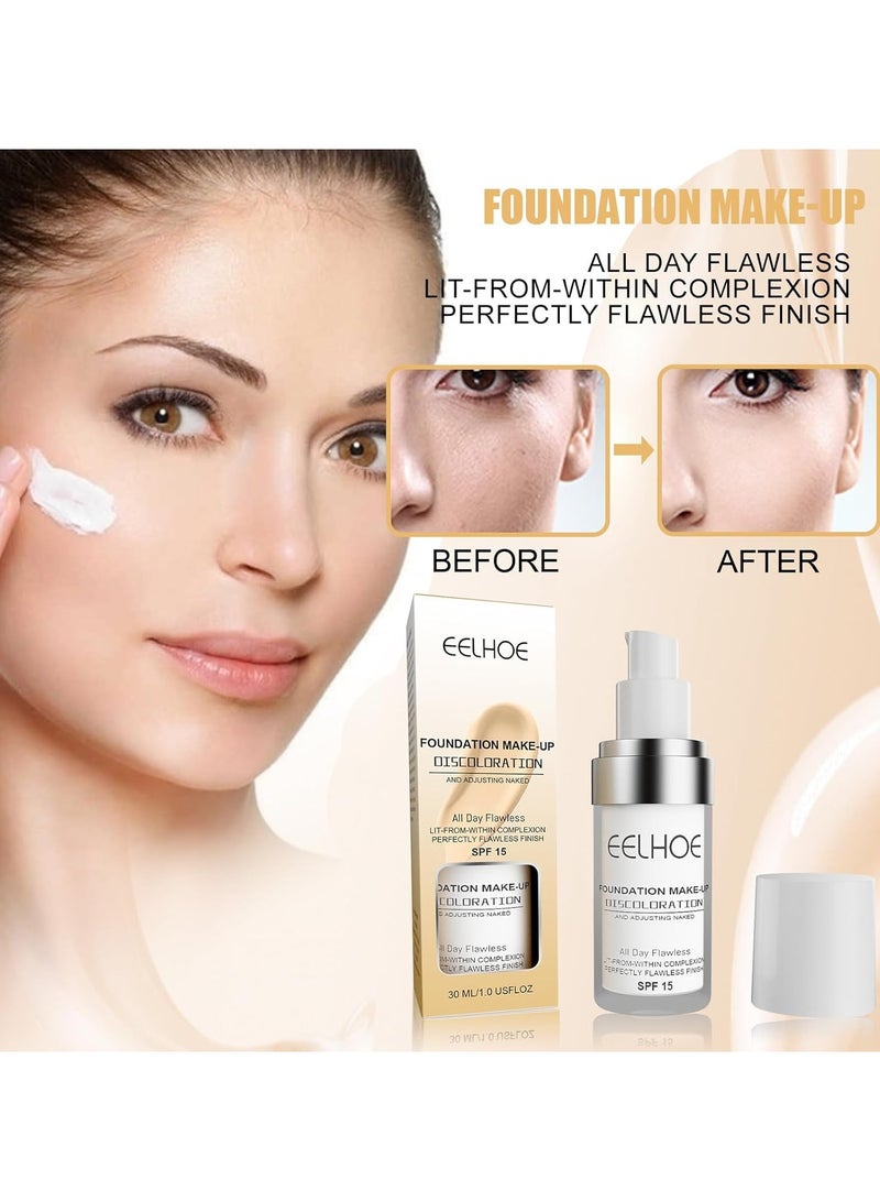 Eelhoe Liquid Foundation Concealer Long Lasting Base Moisturizing Long Lasting Waterproof Oil Control Concealer Brightening Skin Tone base Makeup - Image 3