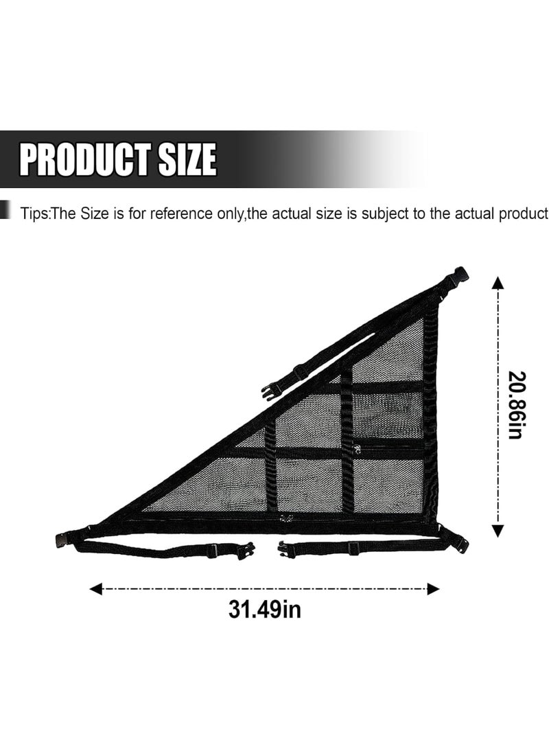 Luckam Car Ceiling Cargo Net, 3 Handle Roof Mounted Mesh Organizer with Adjustable Straps, Heavy-Duty Double-Layer Elastic Storage for SUV Truck Car Interior, Camping Road Trip Essentials(S) - Image 3
