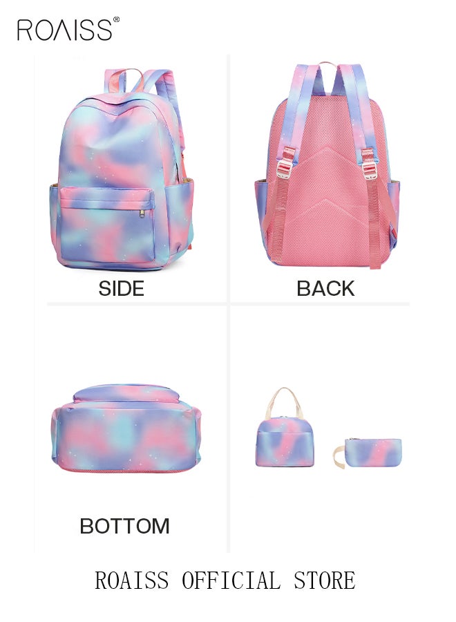 roaiss 3-Piece Set New School Bag Elementary School/Junior High School/High School/Student Bag College Student Backpack Casual Cute Girl Large Capacity Simple Backpack Lightweight Waterproof Bag  - Image 5