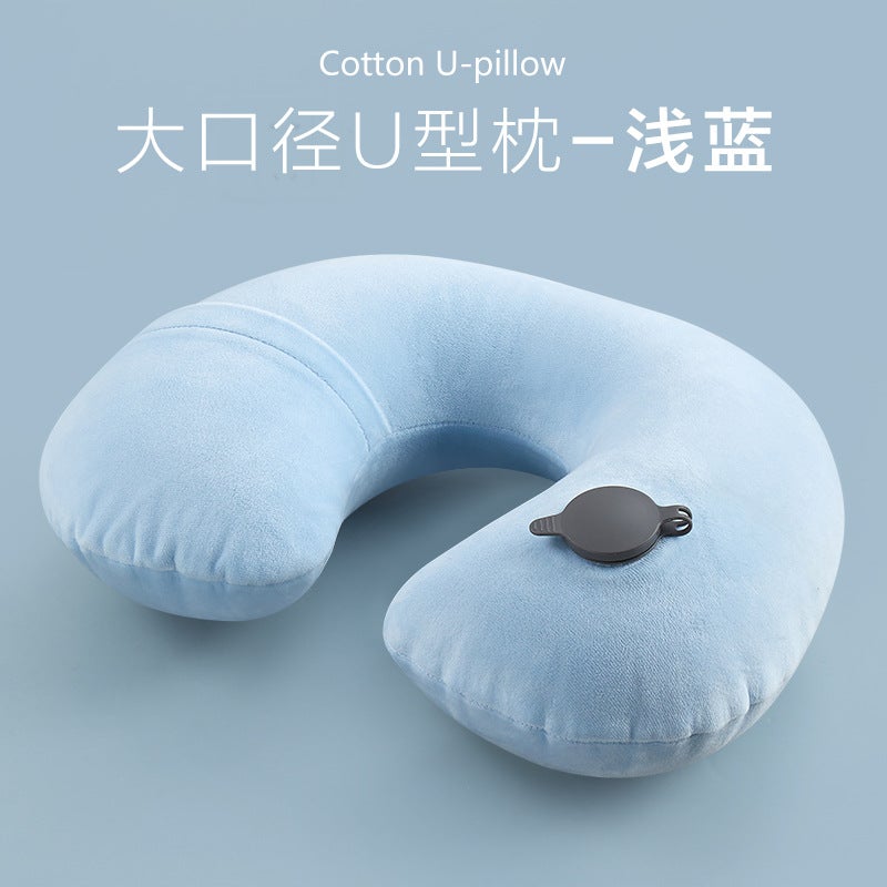 Travel Inflatable Hat U-Shaped Pillow Student Nap Pillow Nap Pillow Neck Sleeping Pillow Car Airplane Pillow Set Logo - Image 1