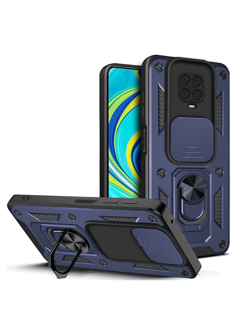 Generic - Case Cover Shockproof Windows Protective Case with Camera Protection and Metal Ring Compatible with Redmi Note 9s / Redmi Note 9 Pro / Note 9 Pro Max (Blue) - Image 1