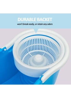 GTC GTC 360° Spin Floor Cleaning Easy Magic Plastic Bucket Mop with Six Microfiber Heads (Assorted Color)  - Image 2