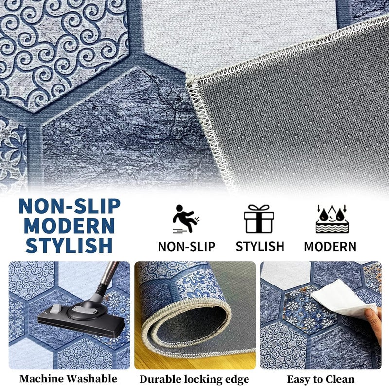 Calyrex Kitchen Rug Set 2 Pieces Non Slip Kitchen Mat Set Washable Kitchen Floor Mat for Kitchen Entryway Hallway Runner Set Washable Runners 40x120cm40x60cm - Image 4