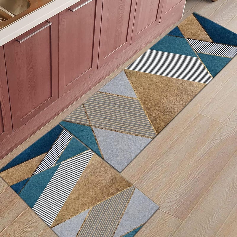 Calyrex Kitchen Rug Set 2 Pieces Non Slip Kitchen Mat Set Washable Kitchen Floor Mat for Kitchen Entryway Hallway Runner Set Washable Runners 40x120cm40x60cm - Image 1