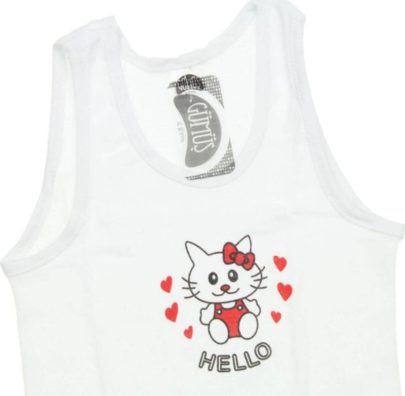 Gümüş Silver 3026 6-Pack Wide Strap Printed Girls Undershirt  - Image 2