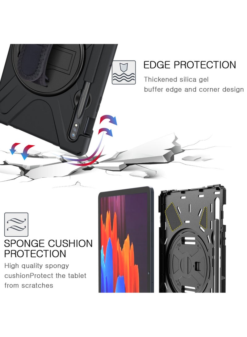 روك بو جراب لهاتف Samsung Galaxy Tab S10 Lite 5G مقاس 10.9 بوصة 2025/S10FE مقاس 10.9 بوصة 2025/S9FE مقاس 10.9 بوصة وS9 مقاس 11 بوصة جراب 2023/Tab S8 مقاس 11 بوصة 2022/Tab S7 مقاس 11 بوصة 2020 جراب سيليكون مع مقبض دوار 360 درجة وحامل قلم S - Image 5