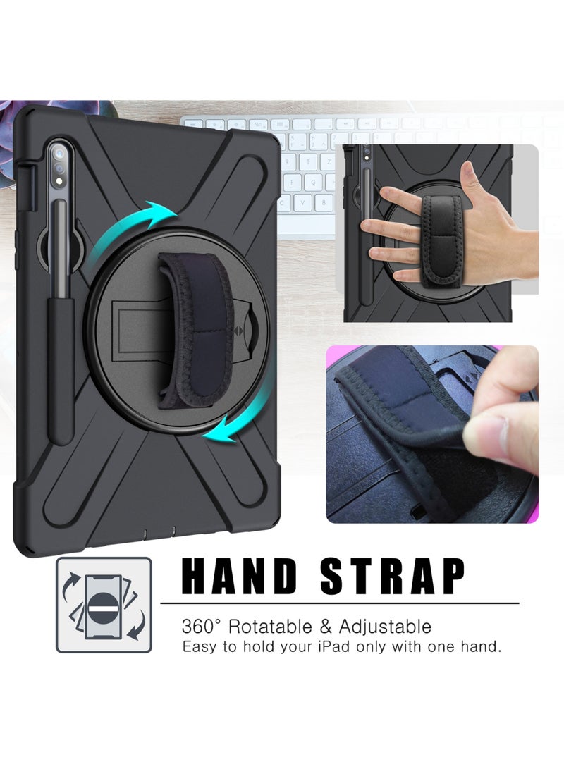 روك بو جراب لهاتف Samsung Galaxy Tab S10 Lite 5G مقاس 10.9 بوصة 2025/S10FE مقاس 10.9 بوصة 2025/S9FE مقاس 10.9 بوصة وS9 مقاس 11 بوصة جراب 2023/Tab S8 مقاس 11 بوصة 2022/Tab S7 مقاس 11 بوصة 2020 جراب سيليكون مع مقبض دوار 360 درجة وحامل قلم S - Image 4