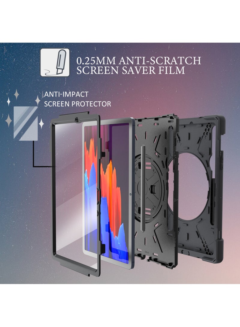 روك بو جراب لهاتف Samsung Galaxy Tab S10 Lite 5G مقاس 10.9 بوصة 2025/S10FE مقاس 10.9 بوصة 2025/S9FE مقاس 10.9 بوصة وS9 مقاس 11 بوصة جراب 2023/Tab S8 مقاس 11 بوصة 2022/Tab S7 مقاس 11 بوصة 2020 جراب سيليكون مع مقبض دوار 360 درجة وحامل قلم S - Image 3