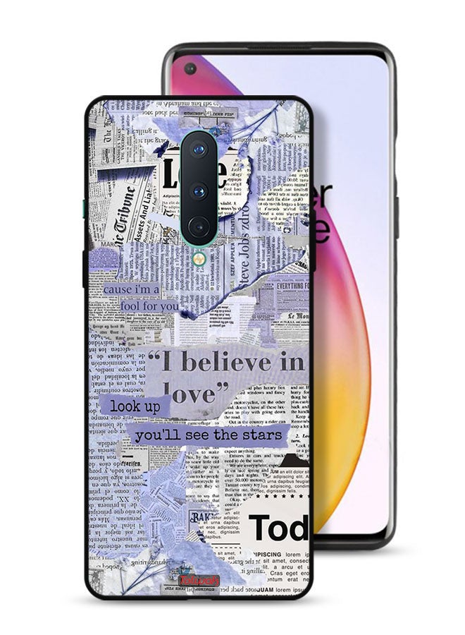 Tolwak OnePlus 8 Protective Case Cover Newspaper Pieces - Image 1