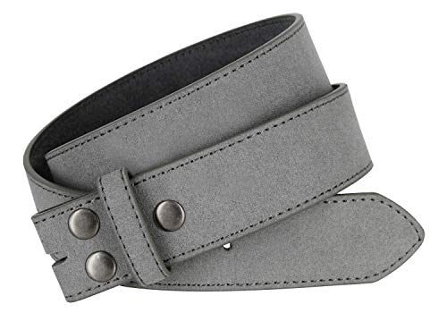 Belts.com Square Buckle Casual Jean Suede Leather Belt 1 1/2" Wide (Gray, 34) - Image 3