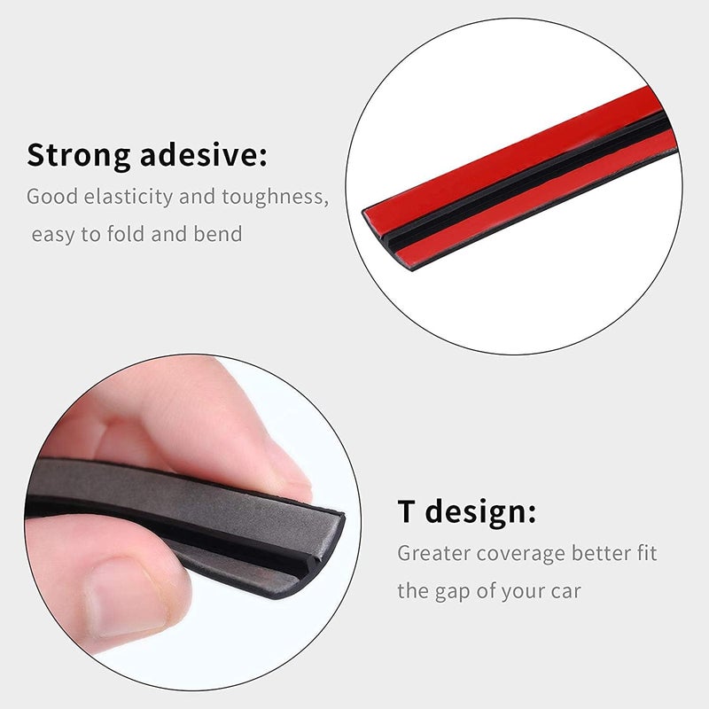 ELECDON Car Sealing Strip of Windshield Weather Rubber Sealing Car Front Windshield Strip T Shape Sealing Strip Automotive Door Sealing Strip for Car Truck Door Window Decor (19 Feet) - Image 4