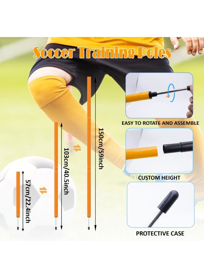 Vztipki Speed & Agility Training Equipment-20ft Agility Ladder, 6 Poles, 12 Soccer Cones, Resistance Parachute, Jump Rope, Soccer Football Basketball Sport Training Set for Kids Youth Adults - Image 3