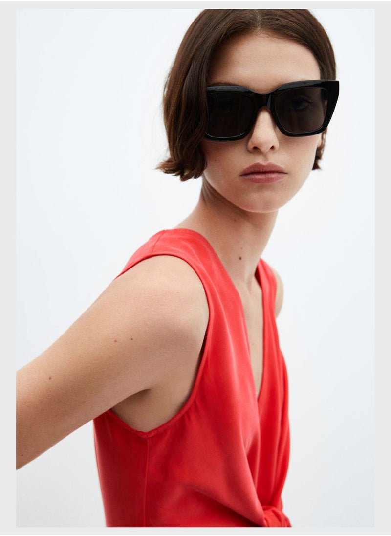 MANGO - Knot Detail V-Neck Jumpsuit - Image 1