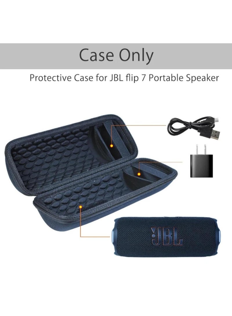 QIRG Travel Case for JBL Flip 7/Flip 6/5 Bluetooth Speaker, Custom-Fit Shockproof Protective Bag, Anti-Roll Groove, Water-Resistant with Detachable Shoulder Strap & Carabiner (Case Only) - Image 2