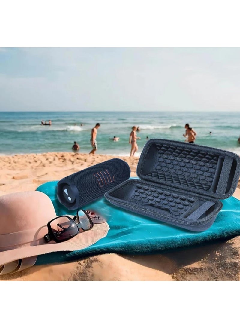 QIRG Travel Case for JBL Flip 7/Flip 6/5 Bluetooth Speaker, Custom-Fit Shockproof Protective Bag, Anti-Roll Groove, Water-Resistant with Detachable Shoulder Strap & Carabiner (Case Only) - Image 5