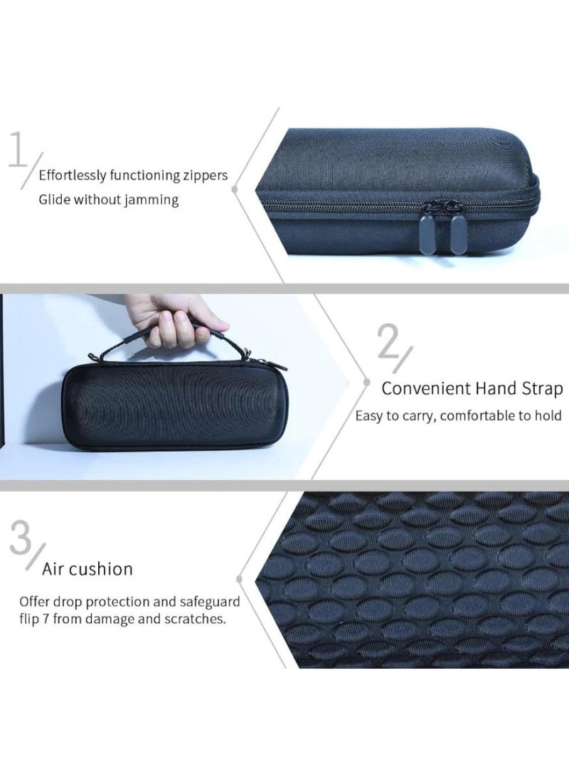 QIRG Travel Case for JBL Flip 7/Flip 6/5 Bluetooth Speaker, Custom-Fit Shockproof Protective Bag, Anti-Roll Groove, Water-Resistant with Detachable Shoulder Strap & Carabiner (Case Only) - Image 3