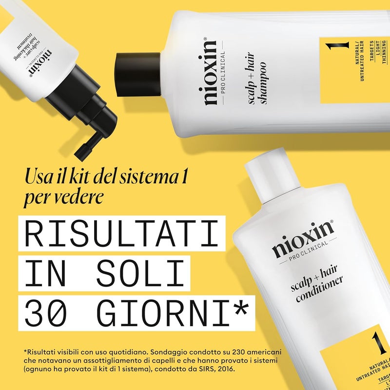 Nioxin Scalp + Hair System 1 Conditioner  Untreated Hair Conditioner Prevents Thinning Hair  With Biotin Caffeine & Niacinamide (1 L) - Image 2