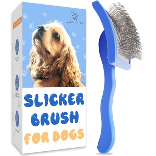Worinkley Slicker Brush for Dogs, Professional Pet Doodle Grooming brushes for Goldendoodles, Labradoodles, Poodles - Long Pin Detangler for Dematting dog slicker brush - Large - Image 1