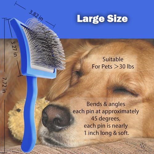 Worinkley Slicker Brush for Dogs, Professional Pet Doodle Grooming brushes for Goldendoodles, Labradoodles, Poodles - Long Pin Detangler for Dematting dog slicker brush - Large - Image 5