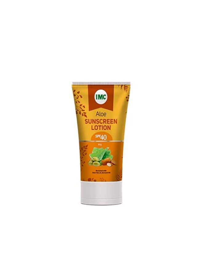 IMC Aloe Sunscreen Lotion (With Spf 40) 60G Enriched With Aloe Vera Olive Oil Almond Oil And Other Luscious And Effective Ingredients. - Image 2