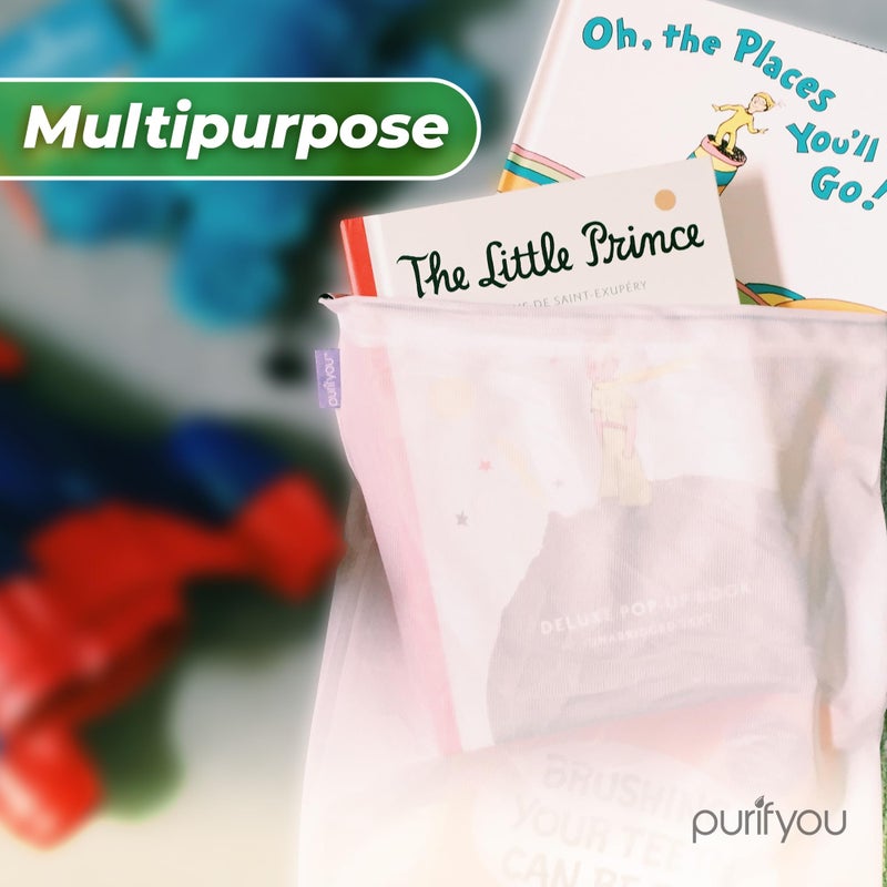 purifyou Set of 10 Reusable Mesh Produce Bags - Heavy Duty, Washable Farmers Market and Storage for Fruits, Vegetables, Groceries, Kitchen, and Home (Small) - Image 4