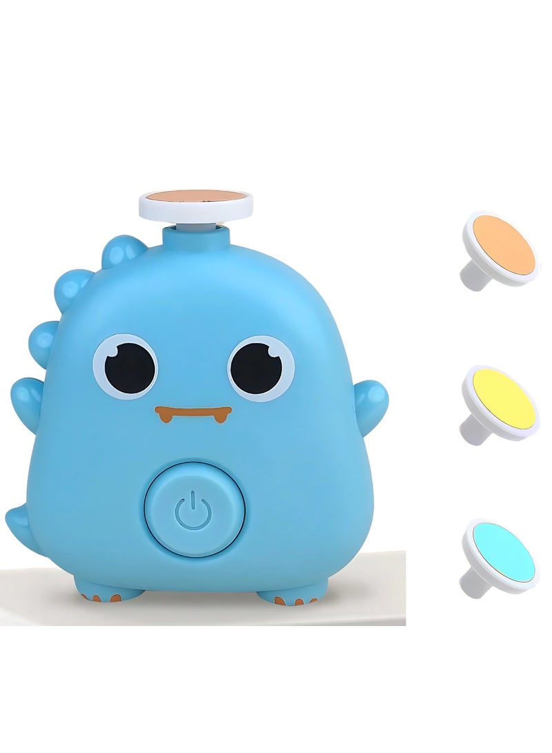 Twisoo Electric Baby Nail File Trimmer Kit – Ergonomic, Quiet Baby Nail File with 3 Safe Grinding Heads, Harmless Design for Infants’ Toenails & Fingernails Cartoon Shape (Blue) - Image 1