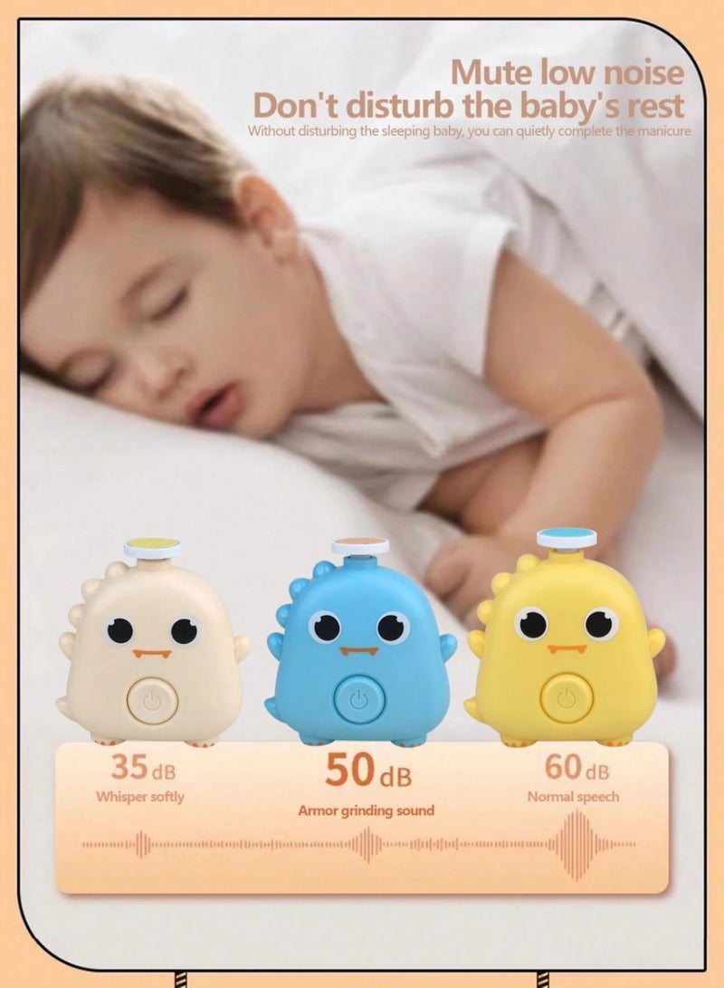 Twisoo Electric Baby Nail File Trimmer Kit – Ergonomic, Quiet Baby Nail File with 3 Safe Grinding Heads, Harmless Design for Infants’ Toenails & Fingernails Cartoon Shape (Blue) - Image 5