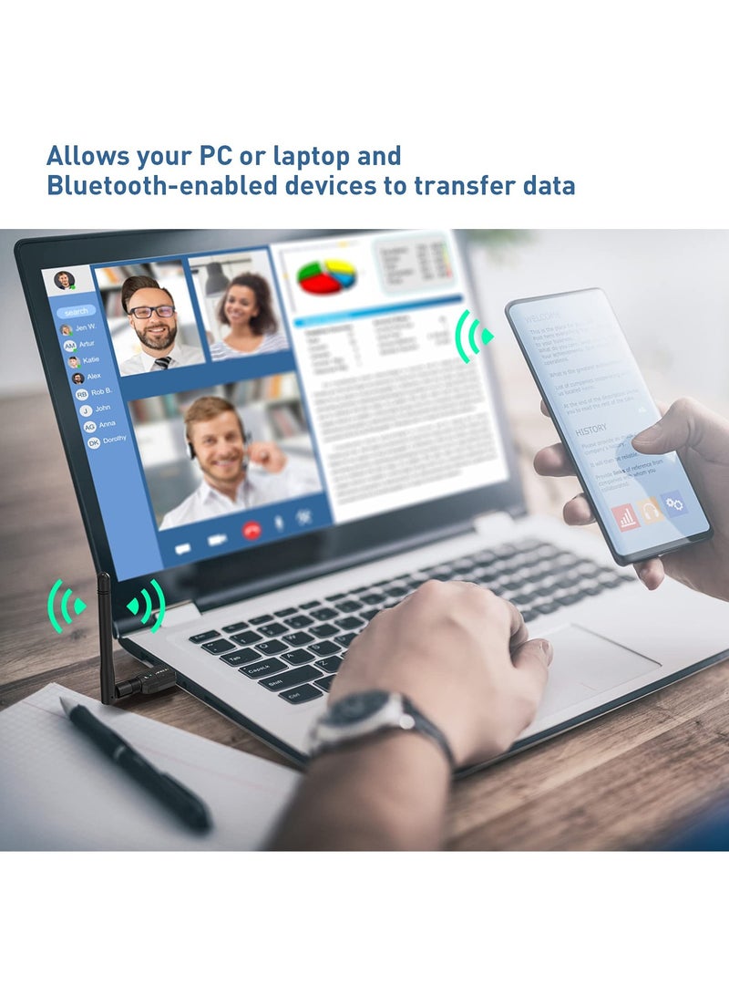 KASTWAVE Long Range USB Bluetooth 5.1 Adapter for PC Wireless Audio Dongle 328FT / 100M 5.1 Bluetooth Transmitter Receiver for Desktop Laptop PC with Windows 11/10/8/8.1/7 - Image 4