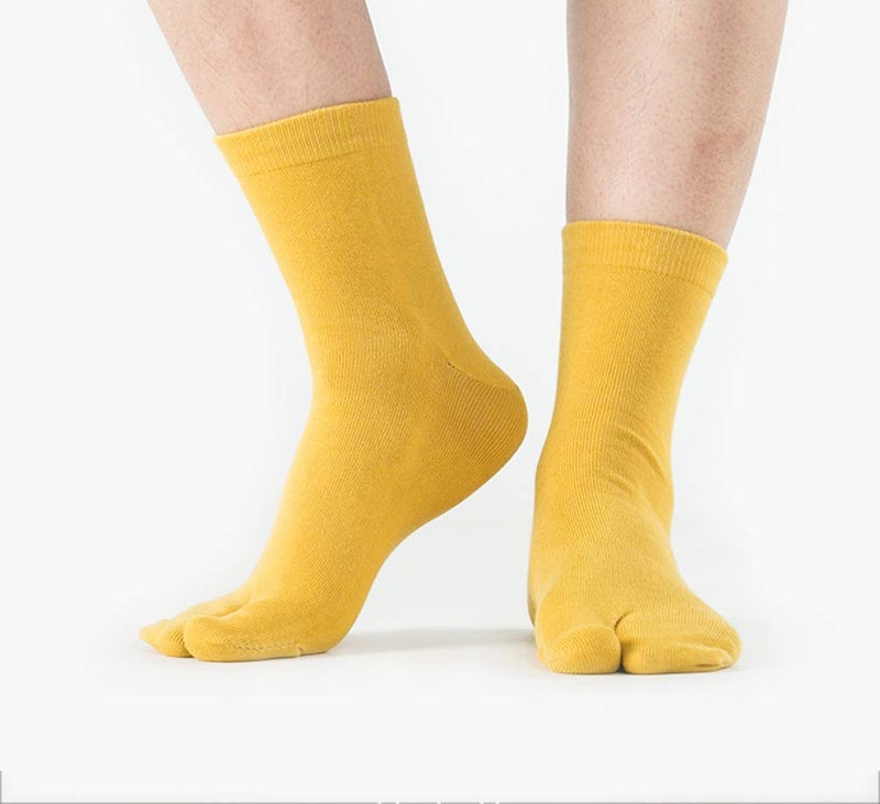 UBUMO Men's Flip Flop Socks Tabi Split Toe Geta Wicking Cotton Pack of 4 - Image 2