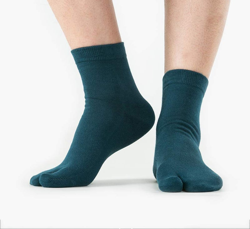 UBUMO Men's Flip Flop Socks Tabi Split Toe Geta Wicking Cotton Pack of 4 - Image 5