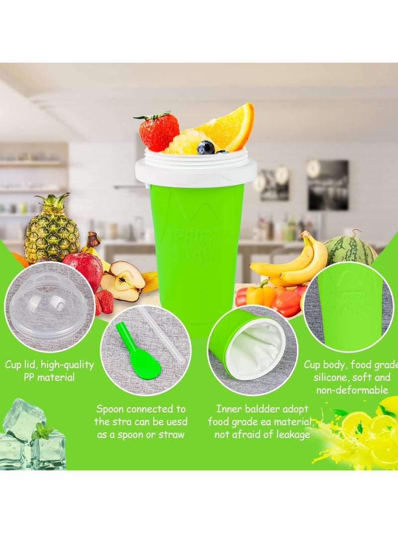 Generic - Slushy Maker Cup - TIK TOK Quick Frozen Magic Cup, Double Layers Slushie Cup, DIY Homemade Squeeze Icy Cup, Fasting Cooling Make And Serve Slushy Cup For Milk Shake, Smoothies, Slushies - Green - Image 1