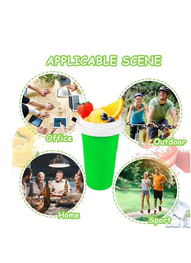 Generic - Slushy Maker Cup - TIK TOK Quick Frozen Magic Cup, Double Layers Slushie Cup, DIY Homemade Squeeze Icy Cup, Fasting Cooling Make And Serve Slushy Cup For Milk Shake, Smoothies, Slushies - Green - Image 1