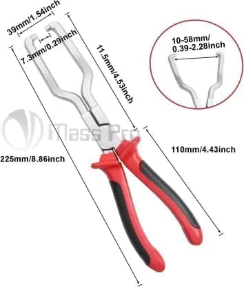 PERFECT TECH 9 Inches Fuel Line Plier Filter Callipers Petrol Hose Pipe Clamp Clip Quick Disconnect Release Removal Tool for Car Auto Maintenance Multicolour - Image 2