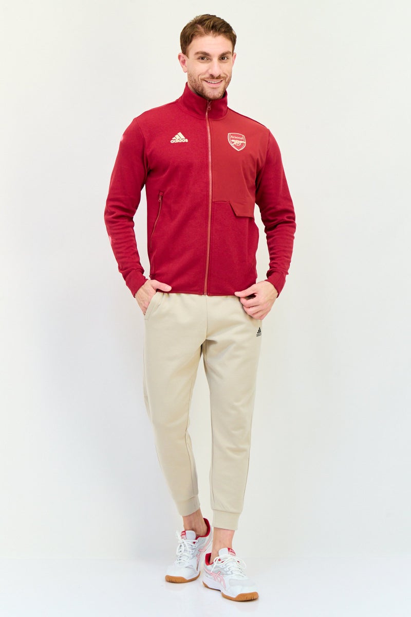 Adidas Men Sportswear Fit Long Sleeve Arsenal Anthem Football Jacket, Craft Red  - Image 4