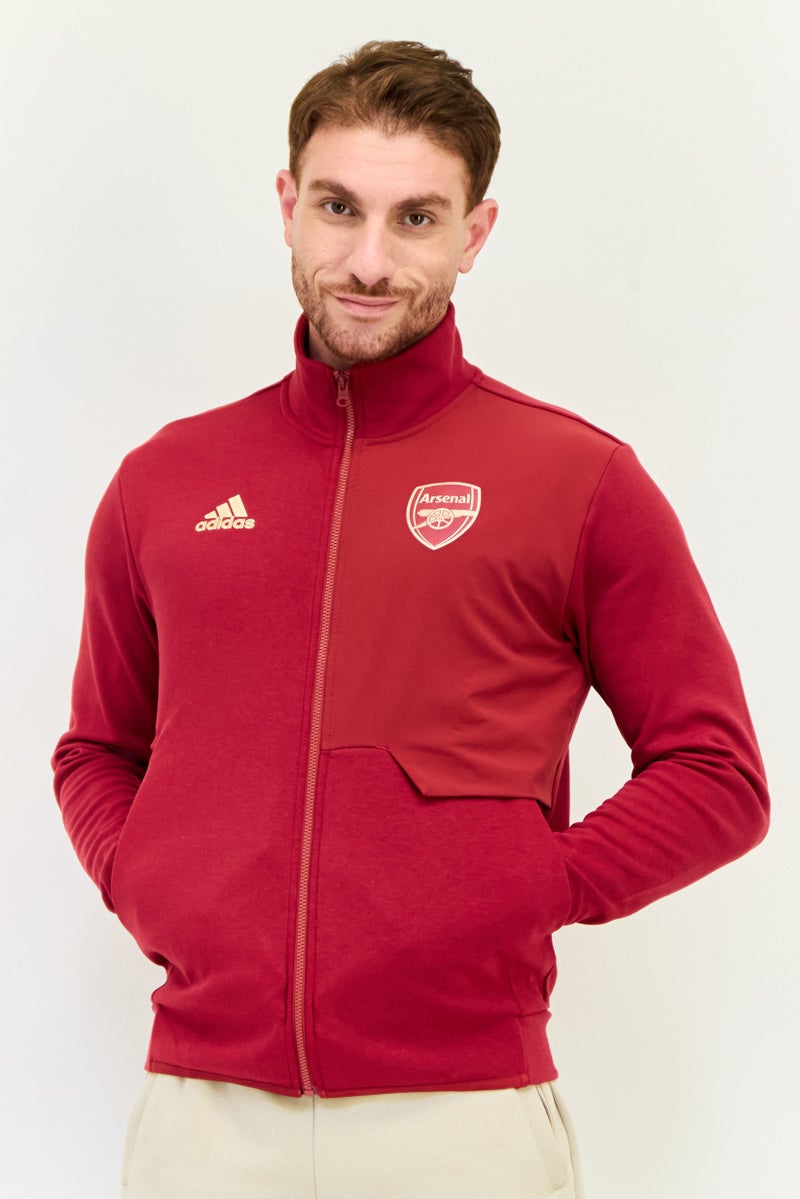 Adidas Men Sportswear Fit Long Sleeve Arsenal Anthem Football Jacket, Craft Red  - Image 1