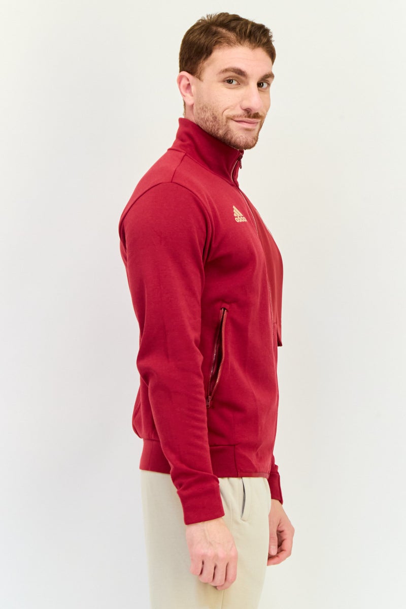 Adidas Men Sportswear Fit Long Sleeve Arsenal Anthem Football Jacket, Craft Red  - Image 2